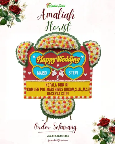 Karangan Papan Bunga Pernikahan di Gandulan